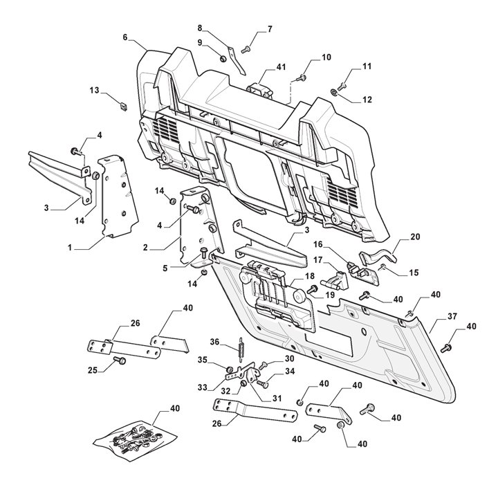 Stiga Estate 3084H 2T211028/14 - Frame Rear Plate