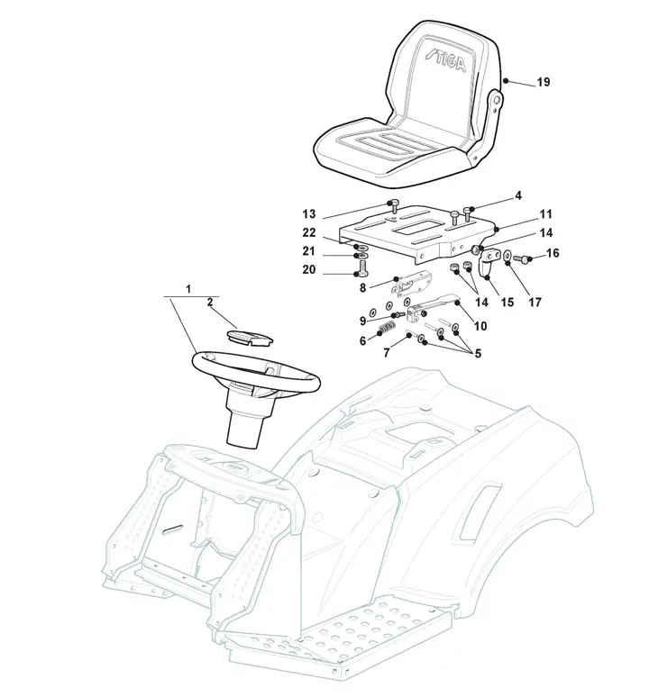 Stiga Estate 5102HW 2T1710381/ST1 - Seat, Steering Wheel