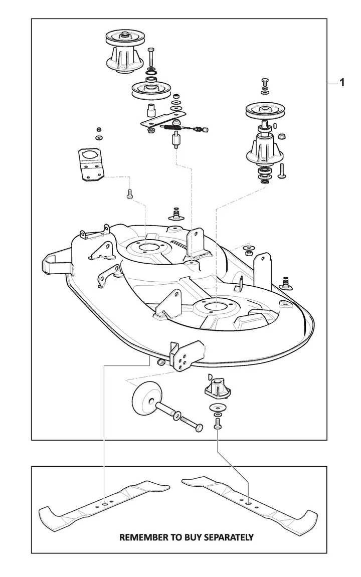 Stiga Tornado 2098H 2T0630481/ST1 - Cutting Deck Assy SD98