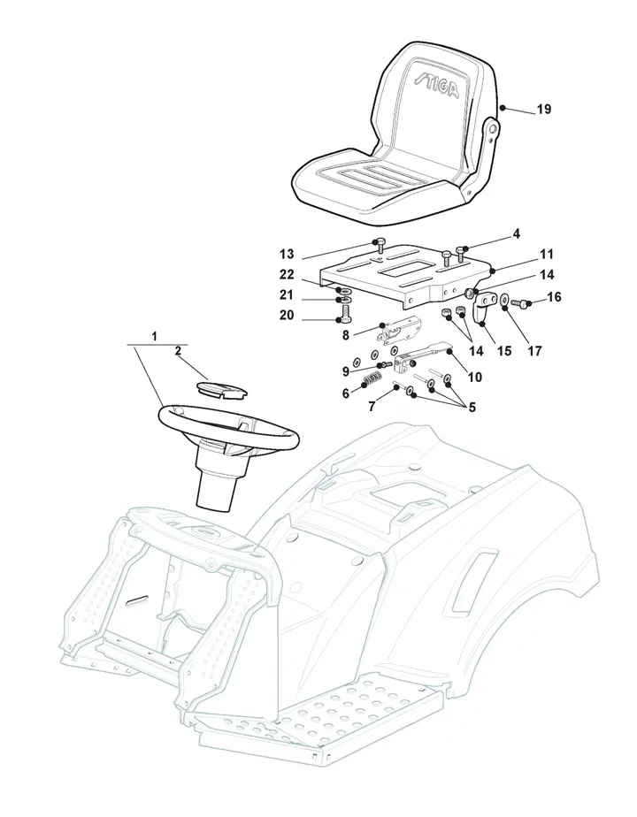 Stiga Estate 4092H 2T0430481/ST1 - Seat, Steering Wheel