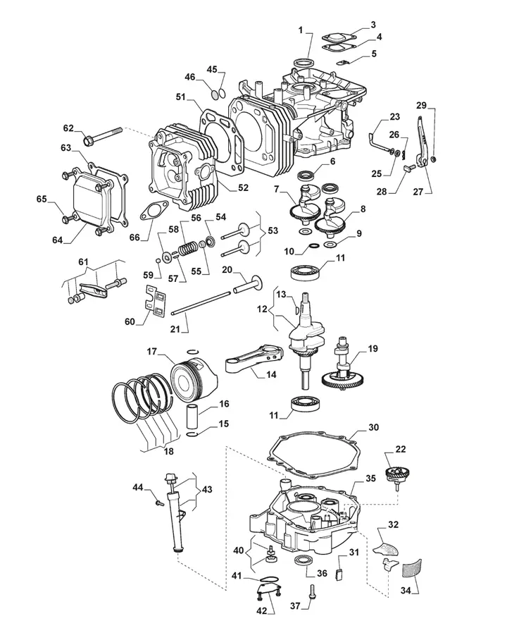 Stiga Estate 4092H 2T0430481/ST1 - Piston, Crankcase