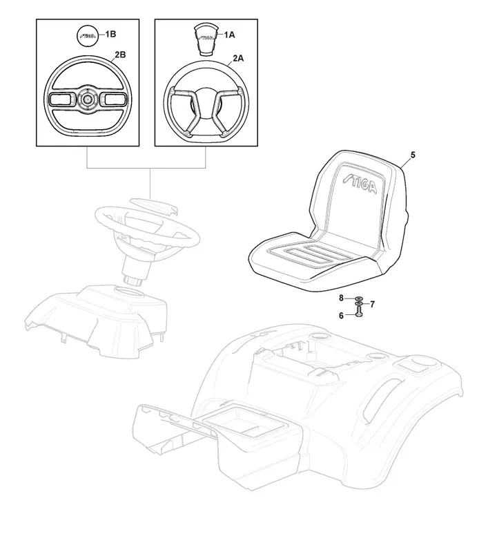 TORNADO 2098 H (2021) Stiga Tornado 2098H 2T0630481/ST1 - Seat, Steering Wheel