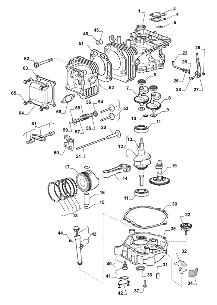 Stiga Tornado 2098H 2T0630481/ST1 - Piston, Crankshaft