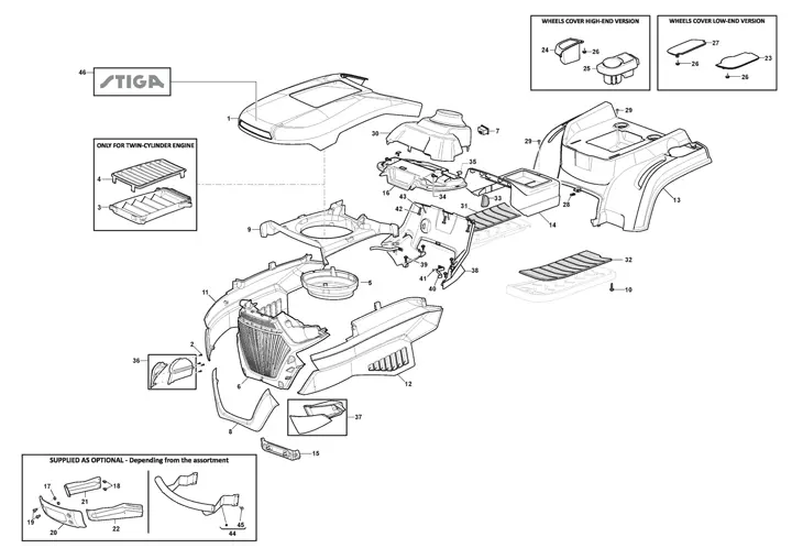 Stiga Estate 2398HW 2T2630484/ST1 - Body Work
