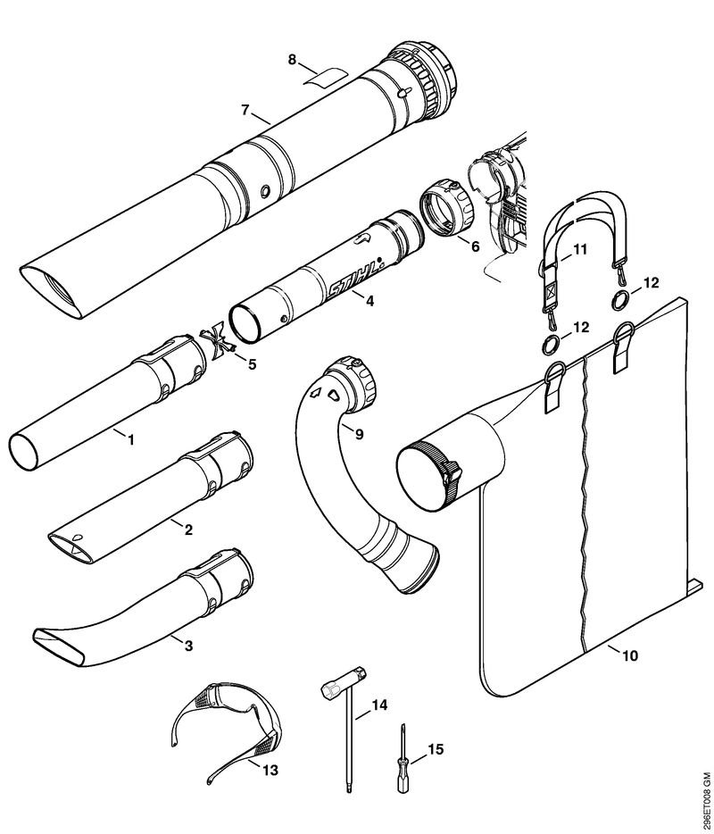 296ET008_ZGR_01_04 Stihl SH56CE - Nozzle, Vacuum Attachment