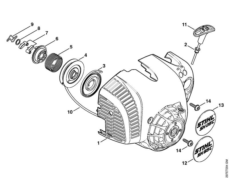 297ET004_ZGR_01_04 Stihl SH56CE - Recoil Starter