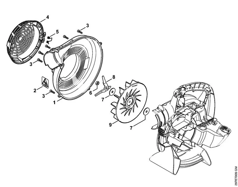 Stihl SH86CE - Fan Housing, Fan Wheel