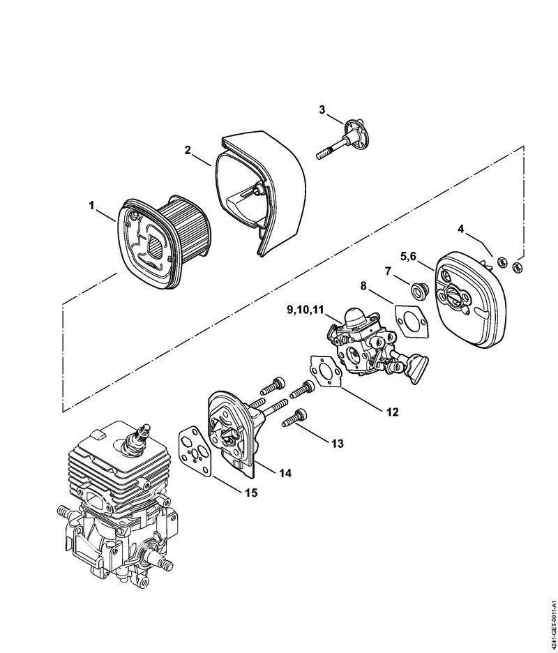 4241-GET-0011_ZGR_02_05 Stihl SH86CE - Air Filter HD, Space Flange
