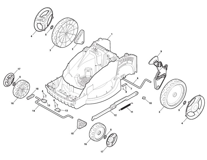 Stiga Combi 36E 294340068/S15 - Deck, Height Adjusting