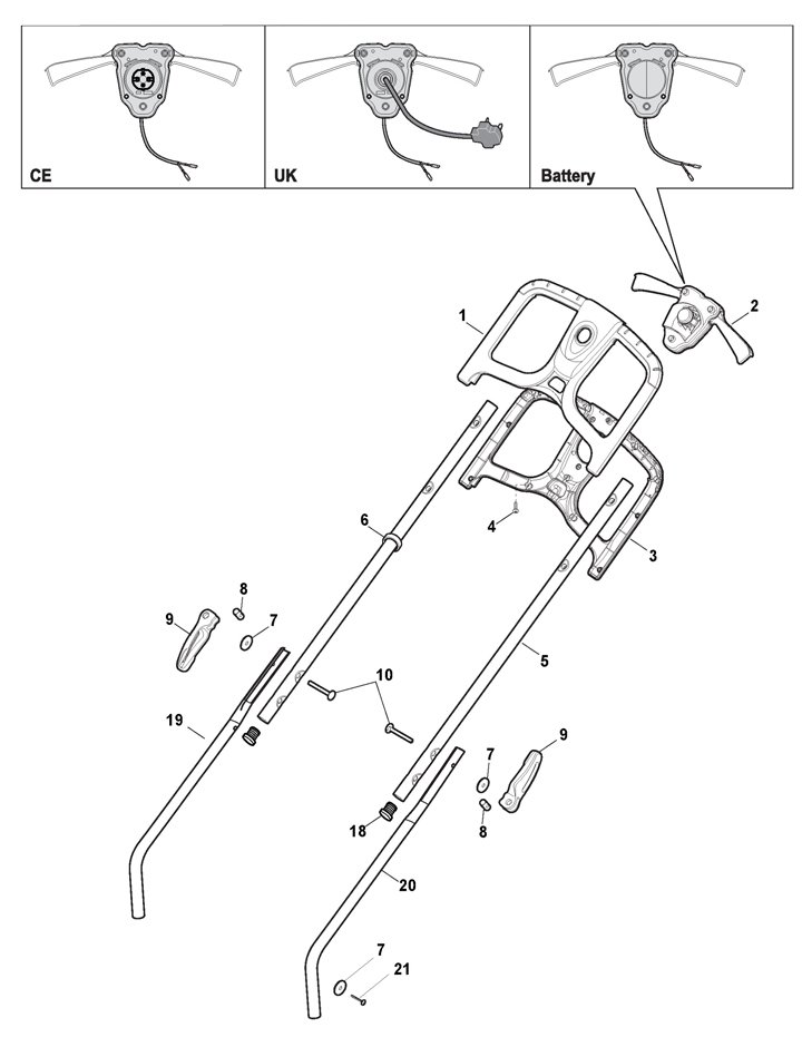 Stiga Combi 36E 294340068/S15 - Upper Handle