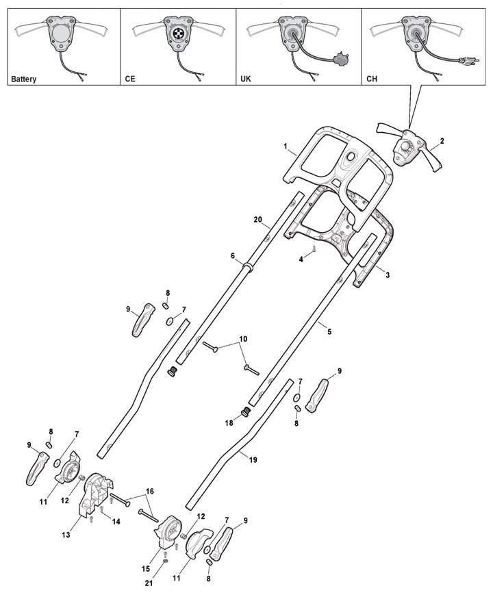 Stiga Combi 44E 294420068/ST1 - Handle