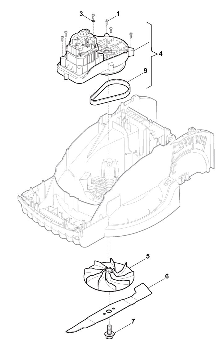 Stiga Combi 44E 294420068/ST1 - Electric Motor, Blade