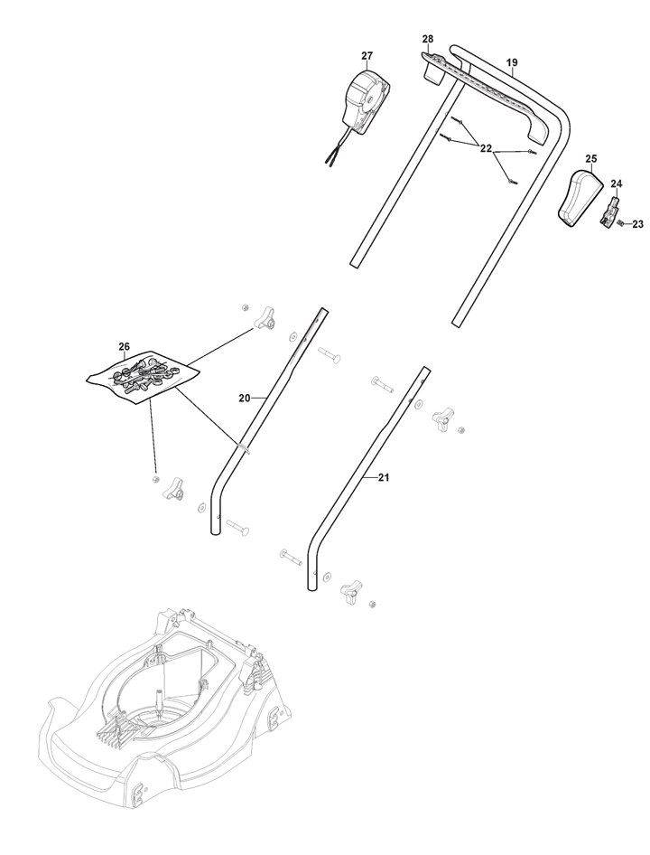 Stiga Collector 35E 297330068/ST1 - Handle