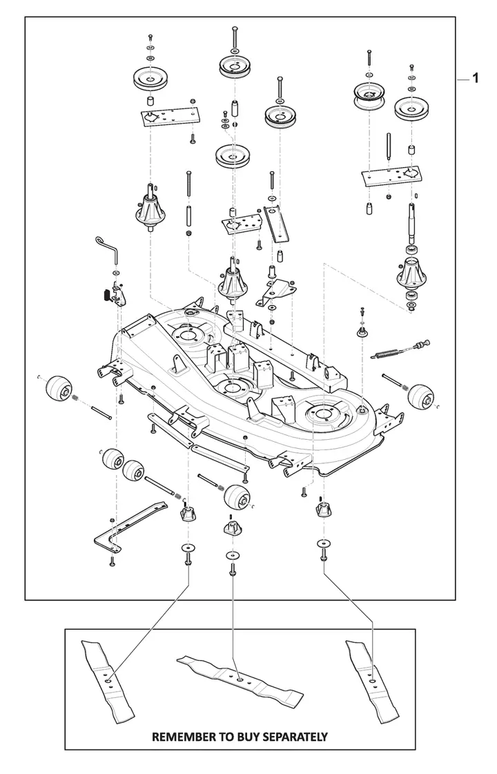 Stiga Tornado 7121HWSY 2T1945381/ST1 - Cutting Deck Assy TCSD118