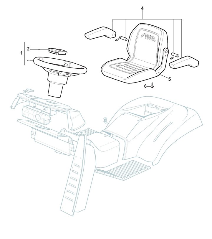 Stiga Tornado 7121HWSY 2T1945381/ST1 - Seat, Steering Wheel