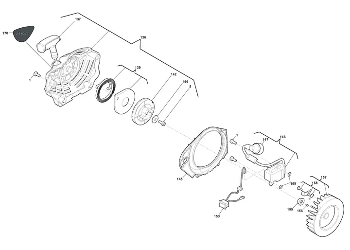 Stiga SP386 240381402/S17 - Starter Assembly
