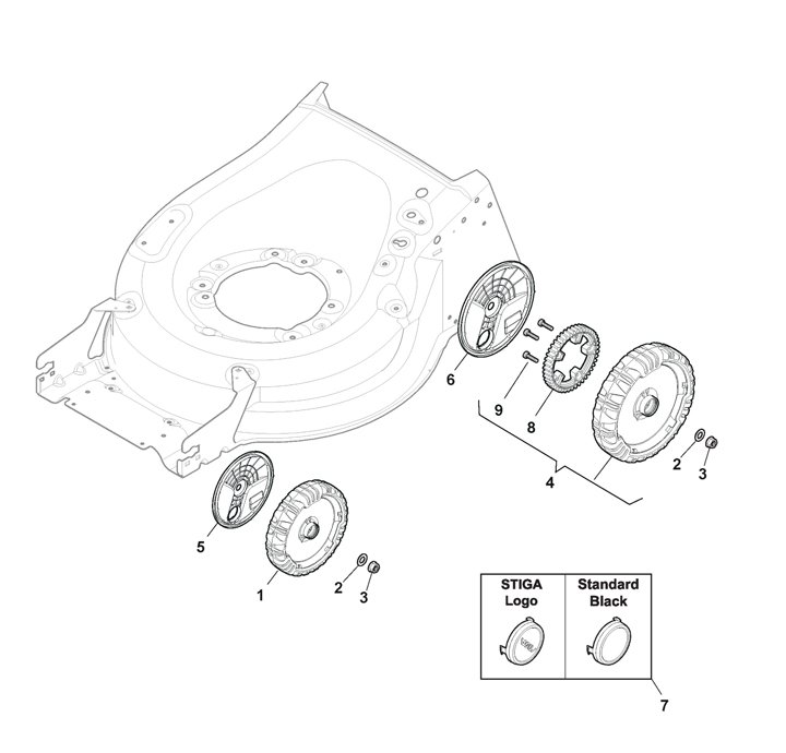 Stiga Twinclip 950SQAE 294513898/ST1 - Wheels