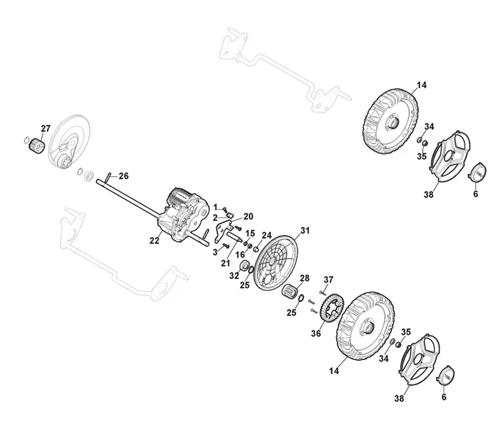 Stiga Multiclip 50SXDAE 291503078/ST1 - Transmission, Wheels