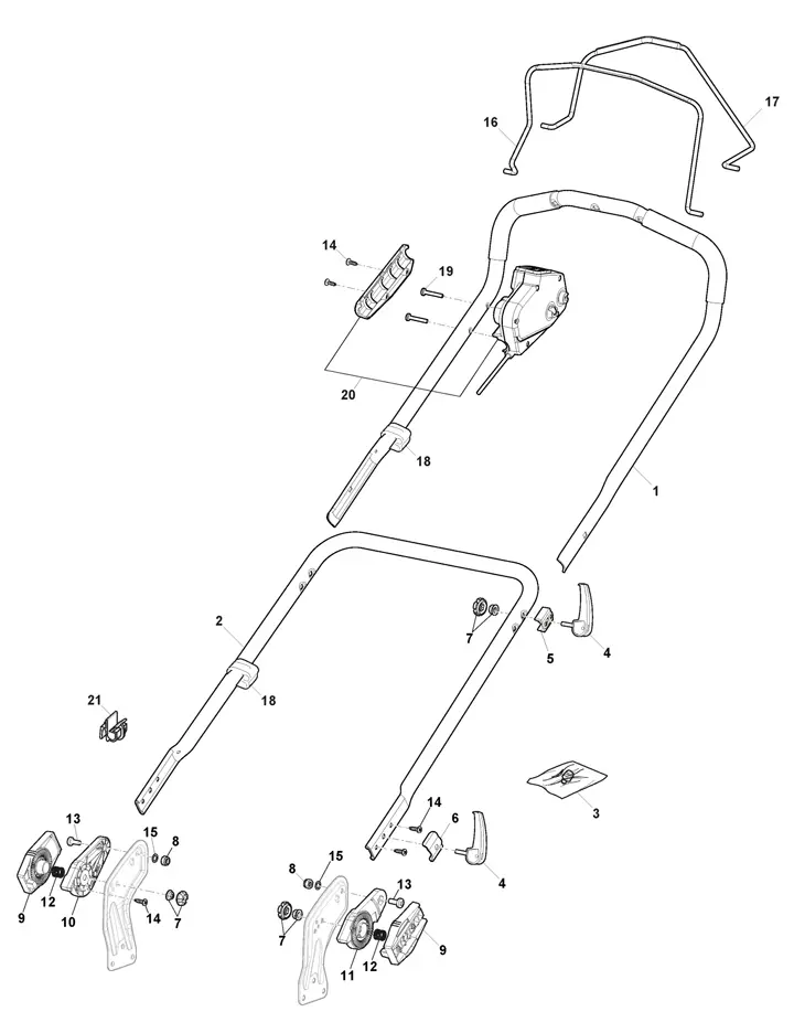Stiga Combi 955SQAE 294557898/ST1 – Handle | Lawn & turfcare