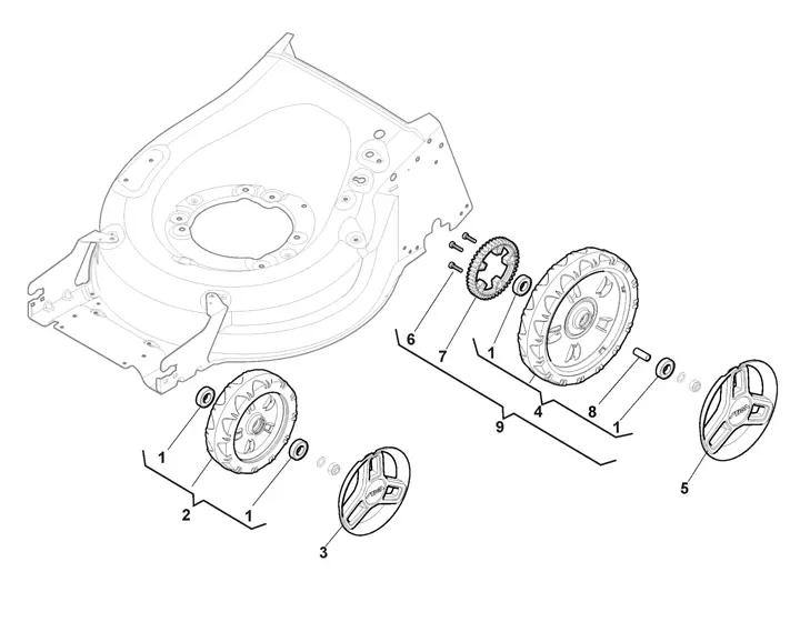 Stiga Combi 955SQAE 294557898/ST1 - Wheels