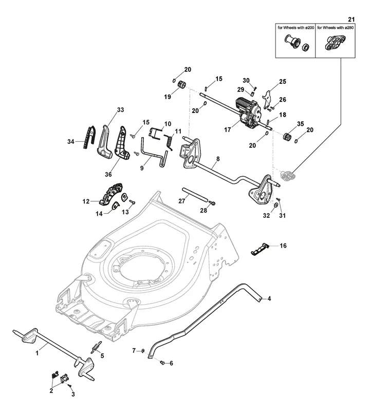 Stiga Combi 43SQDAE 2L0433908/ST1 - Height Adjustment