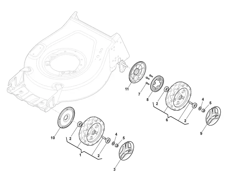 Stiga Combi 43SQDAE 2L0433908/ST1 - Wheels