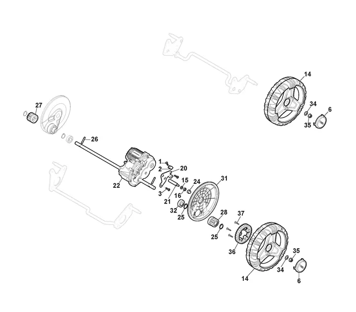 MULTICLIP PRO 950 SX AE (2021) Stiga Multiclip PRO950SXAE 291503098/ST1 - Transmission, Wheels