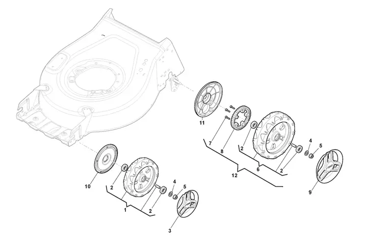 Stiga 48SQDAE 2L0483908/ST1 - Wheel