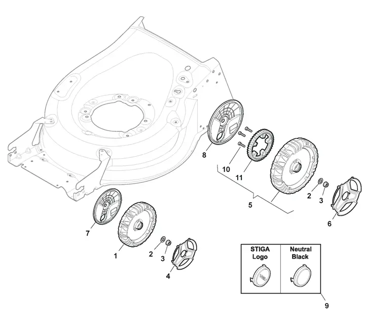 Stiga 55SVEQH 2945638/ST1 - Wheels