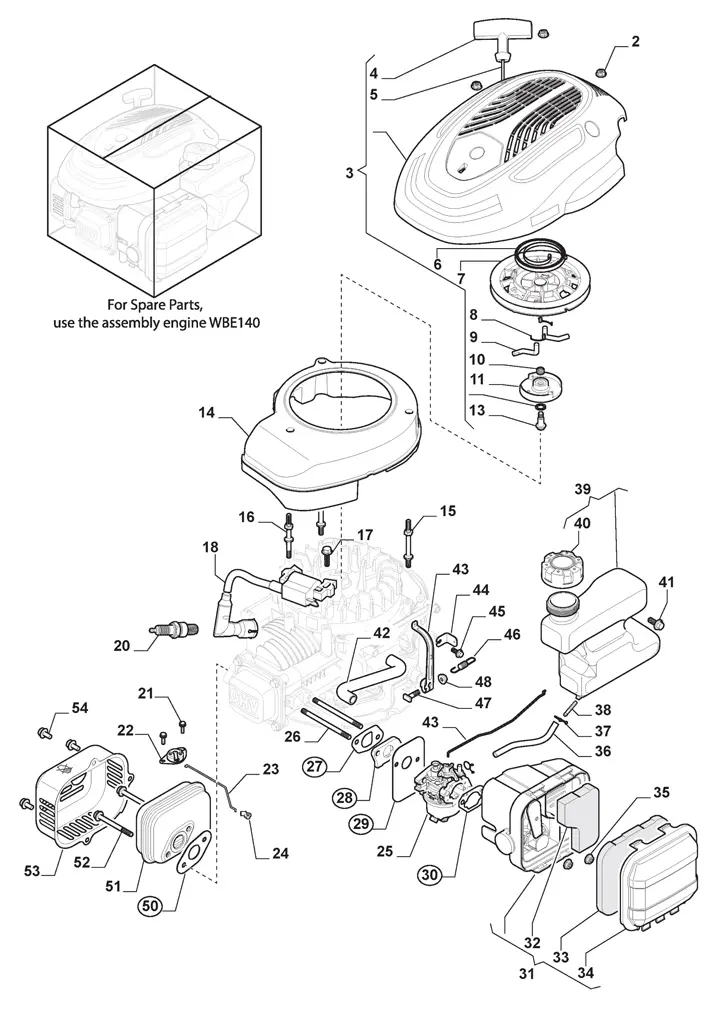 Stiga Multiclip 47S 298472048/ST1 - Engine, Carburettor, Tank