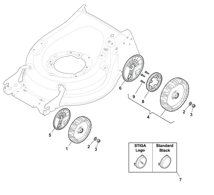 Stiga Twinclip 55SHBBC 294568038/ST1 - Wheels