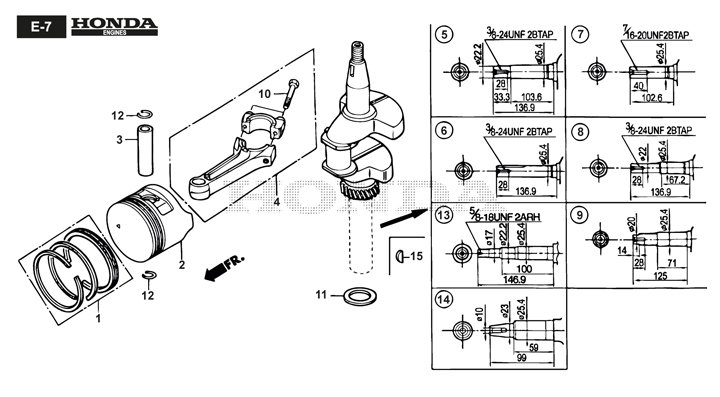 Stiga Twinclip 55SRH BBC 294569338/ST1 - Crankshaft, Piston