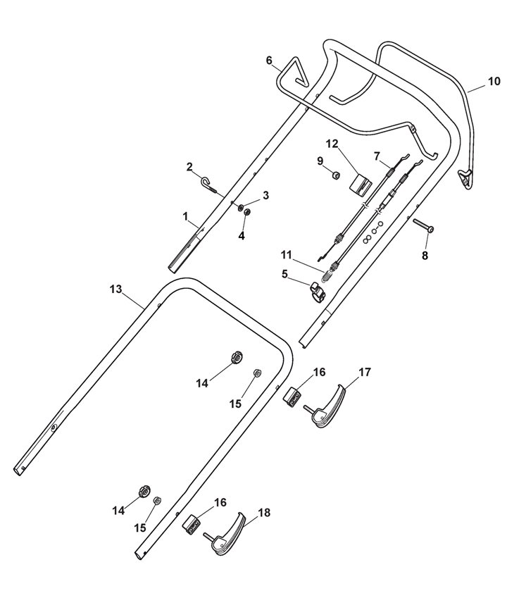 Stiga Combi 50SQ 294502848/ST1 - Handle Upper