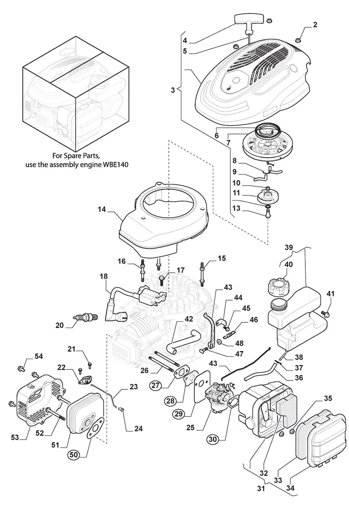 Stiga Multiclip 47 298471048/ST1 - Engine, Carburettor, Tank