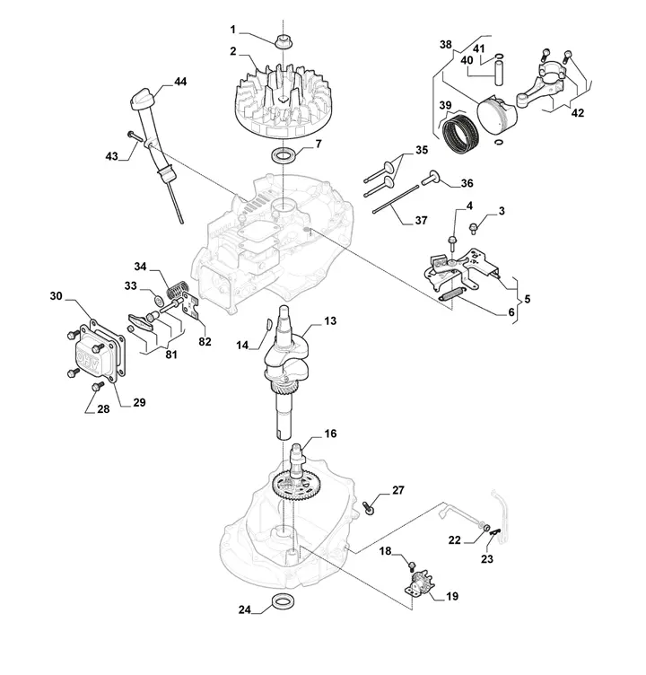 Stiga Combi 55SQ 294556848/ST1 - Engine, Piston, Crankshaft