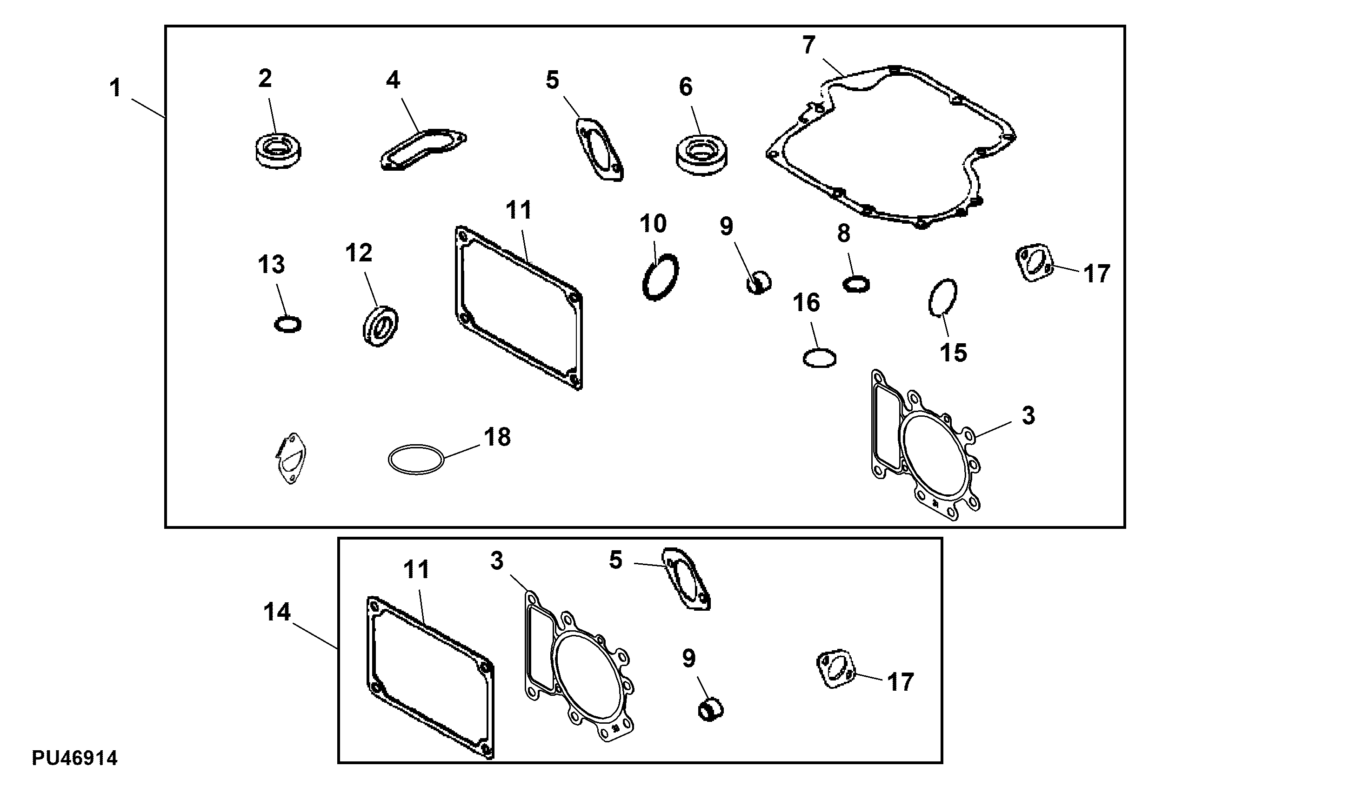 John Deere X107 - Gasket Kit