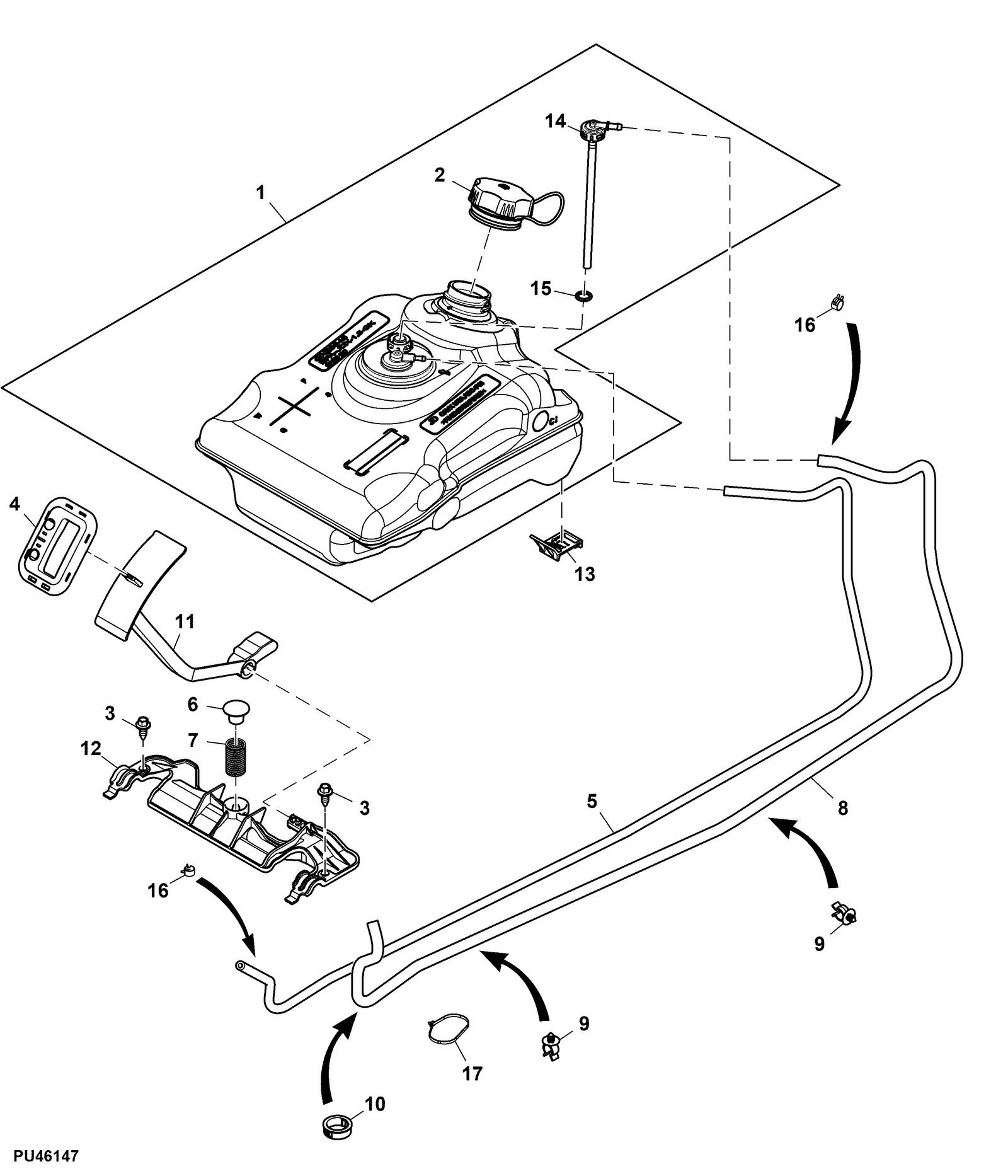 John Deere X107 - Fuel Tank