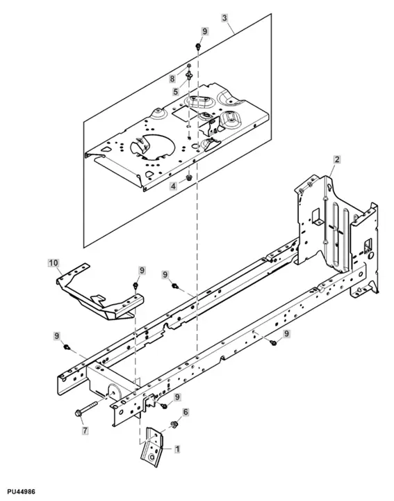 John Deere X107 - Frame
