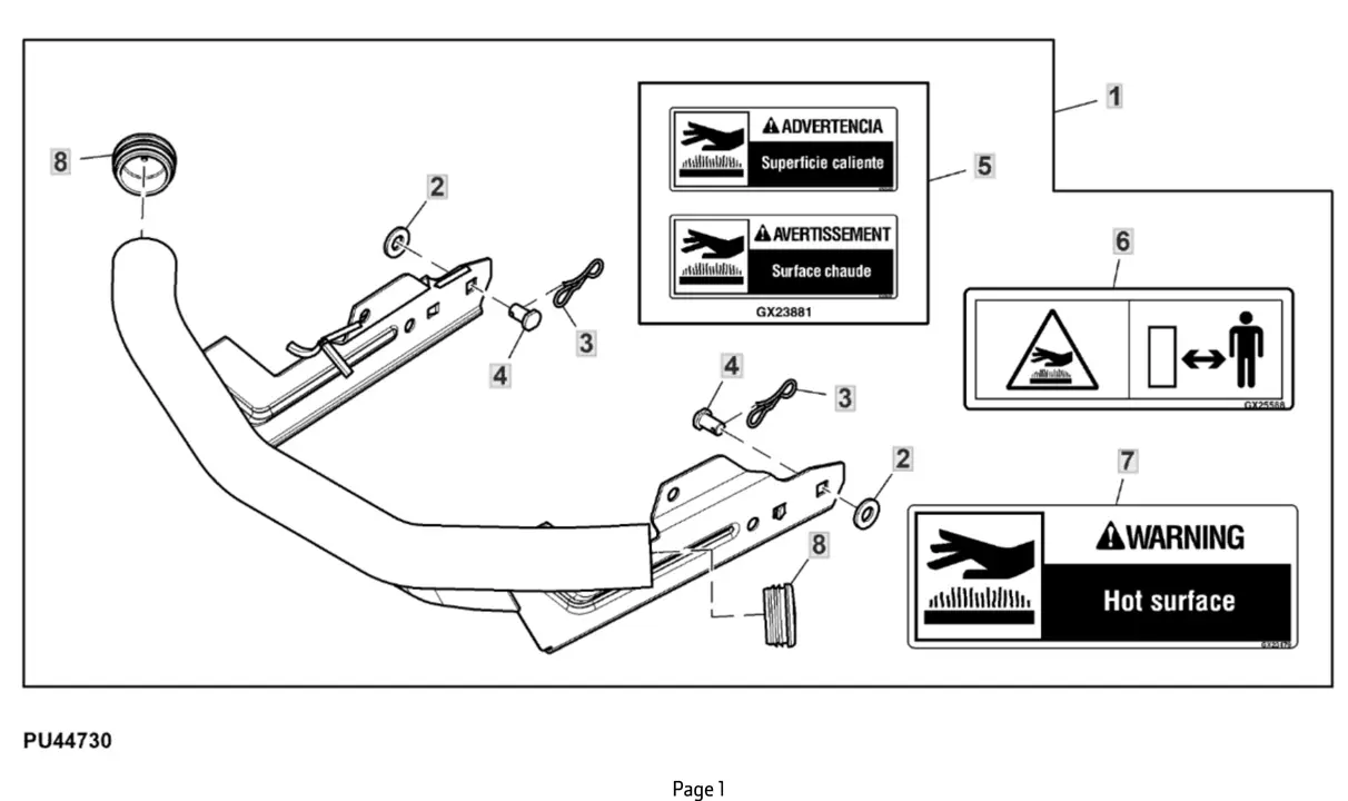 John Deere X107 - Front Bumper