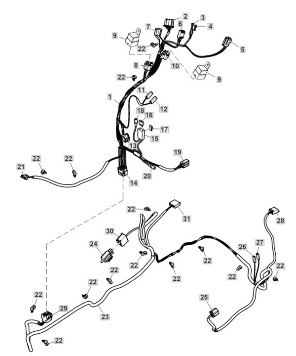 John Deere X117R - Chassis Wiring Harness