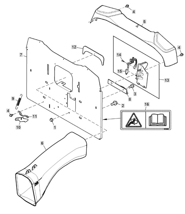 John Deere X117R - chute