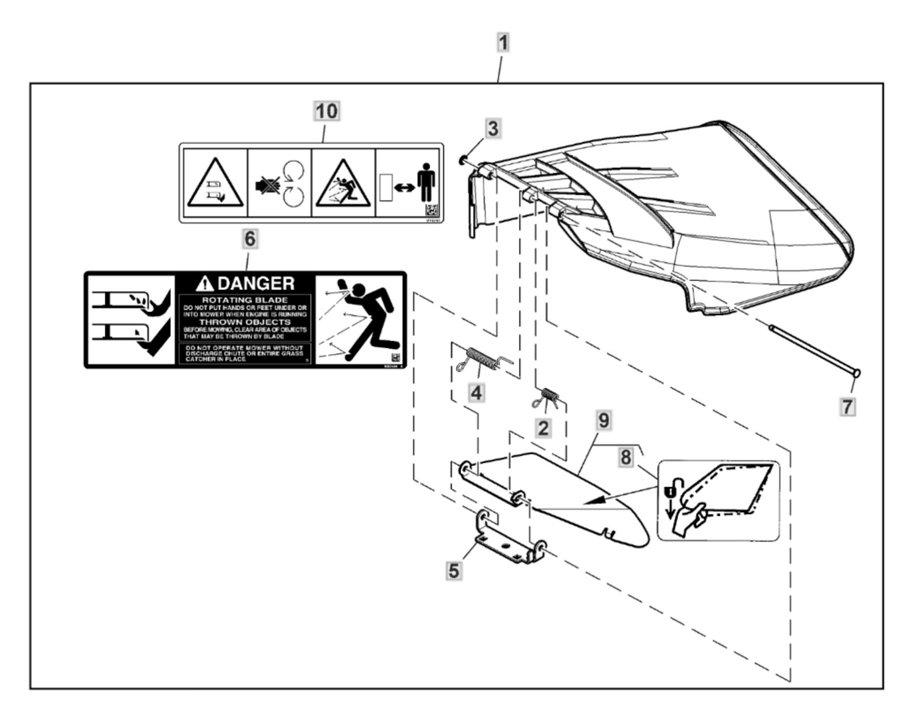 John Deere X107 - Discharge Chute 42c