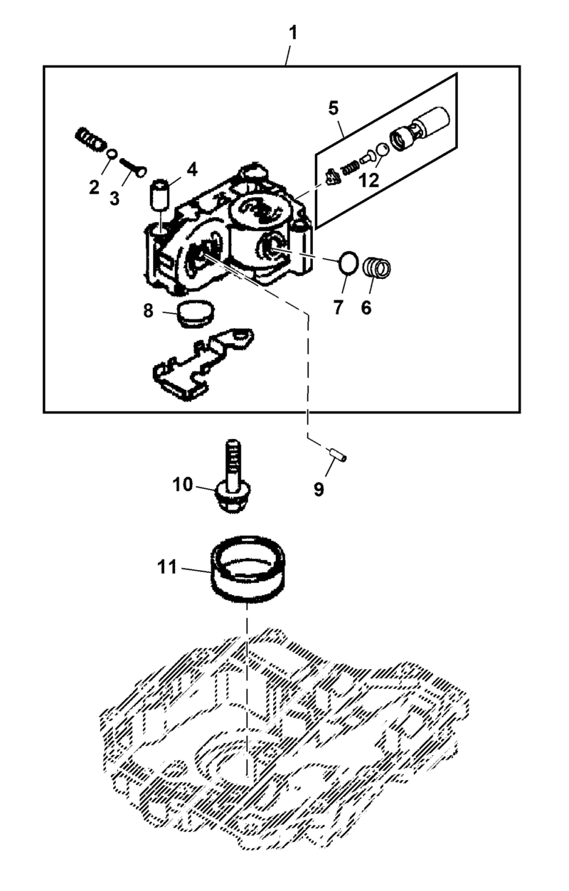 John Deere X107 - Value, Transaxle Center Case