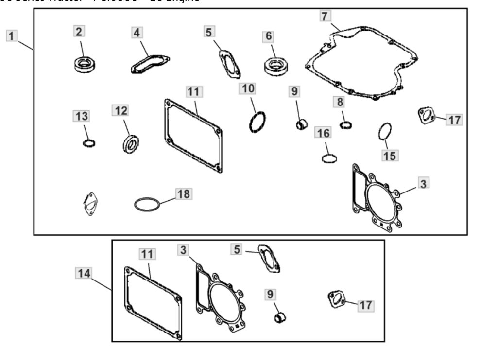 PartsList.pdf John Deere X117R - Engine Gasket Kit