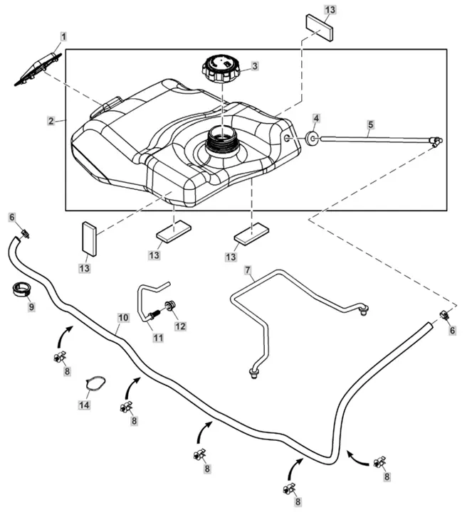 John Deere X117R - Fuel Tank