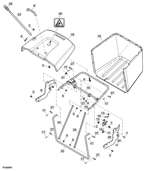 John Deere X117R - Grass Collector, mounting Brackets