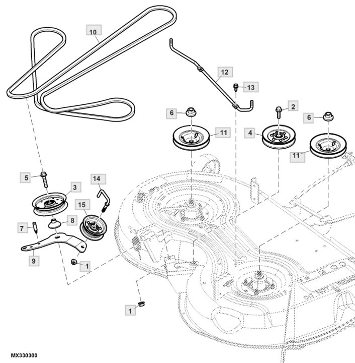 John Deere X350 - Belt, Idler 42A