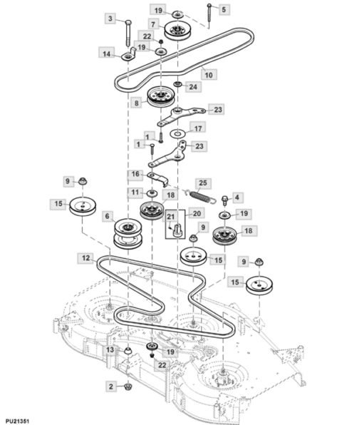 John Deere X350 – Belt Drive,Pulleys, Idlers | Lawn & turfcare