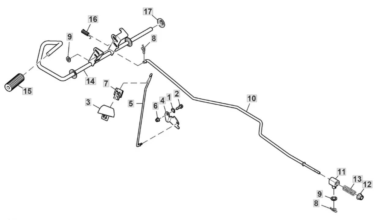 John Deere X147R - Brake Pedal, Linkage
