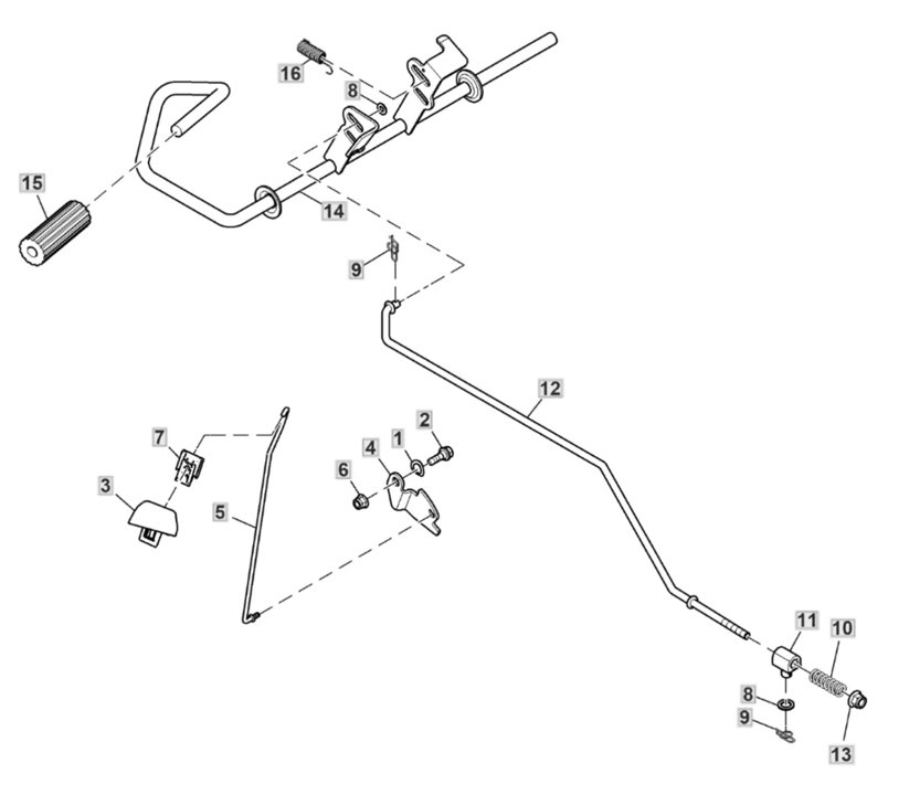 John Deere X167 - Brake Pedal, Linkage